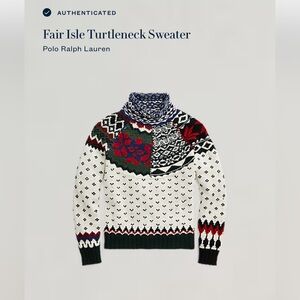 Polo Ralph Lauren fair isle turtleneck sweater NWT